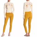 Free People Jeans | Free People Yellow Corduroy High Waisted Raw Hem Jeans | Color: Yellow | Size: 27