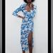 Zara Dresses | Blue And White Floral Midi Dress Size Xs | Color: Blue/White | Size: Xs