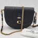 Coach Bags | Coach 1941 Glovetanned Leather "C" Saddle Bag 20, Euc | Color: Black | Size: Os