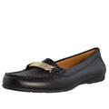 Coach Shoes | Coach Olive Pebble Grain Driving Loafers Black Leather Shoe Gold Hardware | Color: Black/Gold | Size: 6