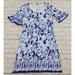 Lilly Pulitzer Dresses | Lilly Pulitzer Jayden Mini Dress Short Ruffle Sleeve Blue Floral Womens Size Xs | Color: Blue/White | Size: Xs