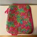 Lilly Pulitzer Bags | Lilly Pulitzer Neoprene Tablet Case Leggy Print Flamingos - Used | Color: Green/Pink | Size: Os