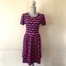 Lularoe Dresses | Lularoe “Amelia” Midi Dress Size Large Euc | Color: Blue/Red | Size: L