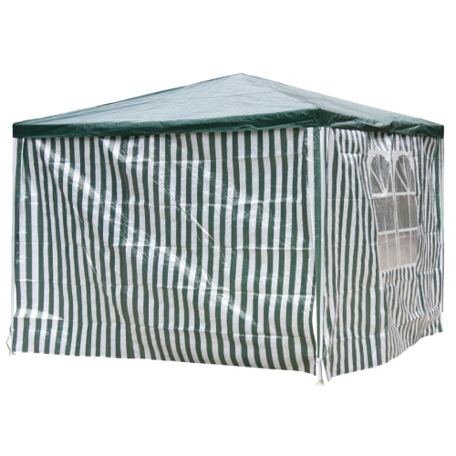 Lex 2er Set Seitenteile für Pavillon 3x3x2,5m Fenster Seitenwand Faltpavillon Partyzelt grün weiß : Grün/Weiß Image