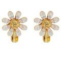 Kate Spade Jewelry | Kate Spade - Dazzling Daisy Gold Clip Earrings | Color: Gold/White | Size: Os