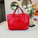 Gucci Bags | Gucci Gg Logo Red Leather Soho Totes Shoulder Bag | Color: Red | Size: L 19" H 10" W 5"