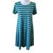 Lularoe Dresses | Lularoe Carly Short Sleeves Swing Dress Stripes Green Size Small Nwt | Color: Green | Size: S