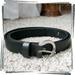 Free People Accessories | Black Leather Belt W 3 Silver Rivets & Silver Buckle (45" Long) By Free People | Color: Black/Silver | Size: Os