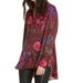 Free People Tops | Free People Silky Nights Blouse Cranberry Red Floral | Color: Purple/Red | Size: L
