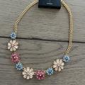 J. Crew Jewelry | Jcrew Multi-Color Flower Jewel Necklace | Color: Gold | Size: Os