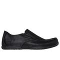 Skechers Men's Moretti - Aldus Loafer Shoes | Size 7.0 | Black | Synthetic/Leather/Textile