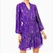 Lilly Pulitzer Dresses | Lilly Pulitzer Size 10 Joella Metallic Silk Chiffon Purple Dress | Color: Purple | Size: 10