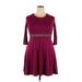 Homeyee Casual Dress - A-Line: Burgundy Dresses - Women's Size 2X