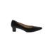 Amalfi by Rangoni Heels: Slip On Chunky Heel Minimalist Black Print Shoes - Women's Size 6 1/2 - Pointed Toe