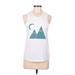 Zyia Active Active Tank Top: White Solid Activewear - Women's Size Medium