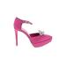 Black Suede Studio Heels: Pumps Stilleto Feminine Pink Solid Shoes - Women's Size 39 - Almond Toe