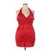 Zara Cocktail Dress: Red Brocade Dresses - Women's Size 2X-Large