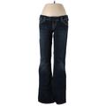 Silver Jeans Co. Jeans - Low Rise Flared Leg Boyfriend: Blue Bottoms - Women's Size 31 - Sandwash