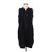 Trina Turk Casual Dress - Shirtdress Tie Neck Sleeveless: Black Solid Dresses - Women's Size Medium