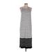 Vince Camuto Cocktail Dress - Midi: Gray Stripes Dresses - Women's Size Medium Petite