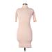 Helmut Lang Casual Dress - Bodycon Crew Neck Short sleeves: Pink Print Dresses - Women's Size Large