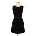 Lush Casual Dress - A-Line High Neck Sleeveless: Black Solid Dresses - Women's Size Small