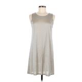 Limited London Paris New York Casual Dress - A-Line Crew Neck Sleeveless: Silver Marled Dresses - Women's Size Medium