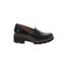 Naturalizer Flats: Loafers Chunky Heel Casual Black Solid Shoes - Women's Size 12 - Round Toe