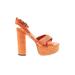 Nine West Heels: Orange Tropical Shoes - Women's Size 8