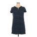 Talbots Outlet Casual Dress - Mini Crew Neck Short sleeves: Blue Print Dresses - Women's Size X-Large Petite