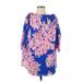 Lilly Pulitzer Casual Dress - Mini Boatneck 3/4 sleeves: Blue Print Dresses - Women's Size Small