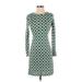 Banana Republic Casual Dress - Mini Crew Neck 3/4 sleeves: Green Dresses - Women's Size 00