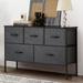 Classic Horizontal Storage Dresser with Adjustable Feet, Dark Grey