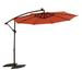 Multi-color 10ft Solar LED Offset Hanging Market Patio Umbrella