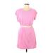 OFFLINE by Aerie Casual Dress - Mini Scoop Neck Short sleeves: Pink Solid Dresses - Women's Size Medium