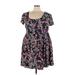 Torrid Casual Dress - A-Line Scoop Neck Short sleeves: Purple Print Dresses - Women's Size 3X Plus
