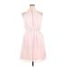 H&M Casual Dress - A-Line: Pink Solid Dresses - Women's Size 14
