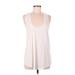 Banana Republic Tank Top White Solid Plunge Tops - Women's Size Medium