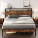 Full Bed Frame, Platform Bed Frame with 2-Tier Storage Headboard and Strong Support Legs, Noise-Free, No Box Spring Needed