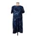 Last Tango Casual Dress - Midi: Blue Tie-dye Dresses - Women's Size Large