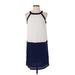 Charming Charlie Casual Dress - Shift: Blue Color Block Dresses - Women's Size Small