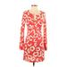 Diane von Furstenberg Casual Dress: Red Hearts Dresses - Women's Size 4