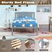 Wood Platform Bed Frame with Headboard, Minimalism Rustic Wood Slat Support Bed, Easy Assembly, No Box Spring Needed