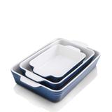 Bakeware Set, Ceramic Baking Dish Set, Rectangular Casserole Dish Set, lasagna Pan, Baking Pans Set , 9 x 13 Inches, 3-Piece