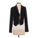 Foreign Exchange Blazer Jacket: Short Black Print Jackets & Outerwear - Women's Size Small