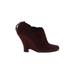 Miu Miu Ankle Boots: Burgundy Solid Shoes - Women's Size 39 - Almond Toe