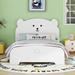 Full Bed Frames for Kids, Wood Full Size Platform Bed with Bear-Shaped Headboard and Footboard, Full Bed with Slat Support,White