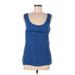 Tory Burch Sleeveless Silk Top Blue Print Scoop Neck Tops - Women's Size 8