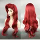 70cm The Little Mermaid Red Wig Body Synthetic Wavy Hair Cosplay Wigs Princess Ariel Wig Role Play