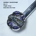 Genuine Rose Quartz Blue Topaz Green Onyx Amethyst Kyanite Rough Solar Agate Opal Labradorite Ring